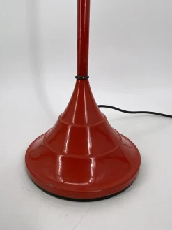 Discount Pamono Vintage Italian Red Floor Lamp with Funnel-Shaped Glass Shade, 1980