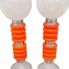 Discount Pamono Vintage Italian Space Age Orange Glass Floor Lamps, Set of 2
