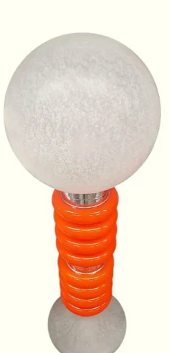 Discount Pamono Vintage Italian Space Age Orange Glass Floor Lamps, Set of 2