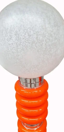 Discount Pamono Vintage Italian Space Age Orange Glass Floor Lamps, Set of 2