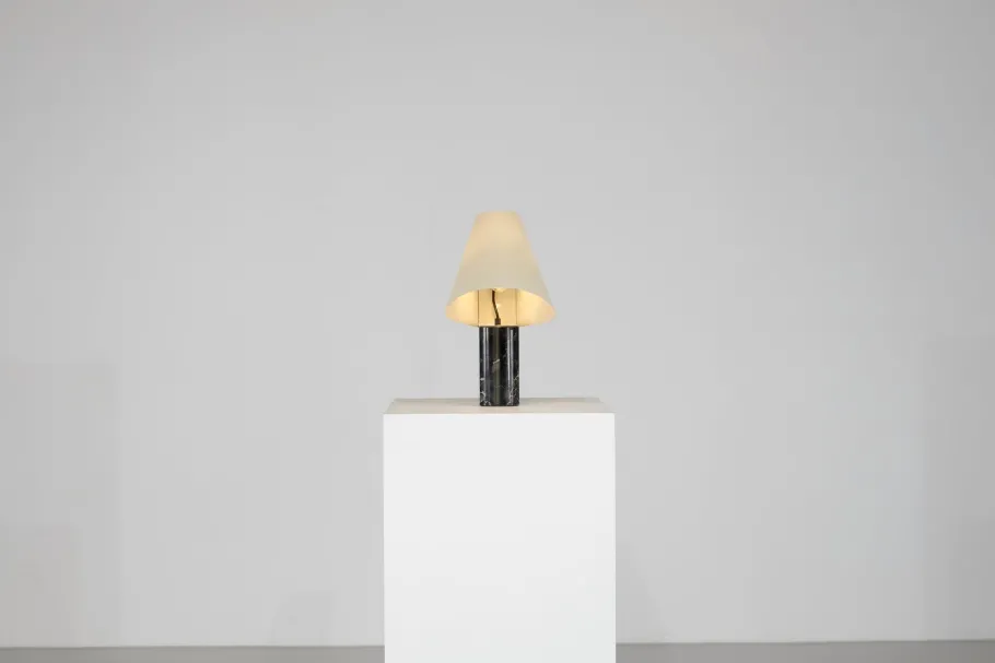 New Pamono Vintage Italian Table Lamp in Marble from Stilnovo, 1970s