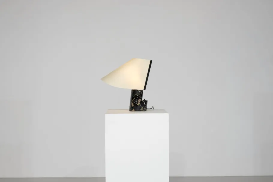 New Pamono Vintage Italian Table Lamp in Marble from Stilnovo, 1970s