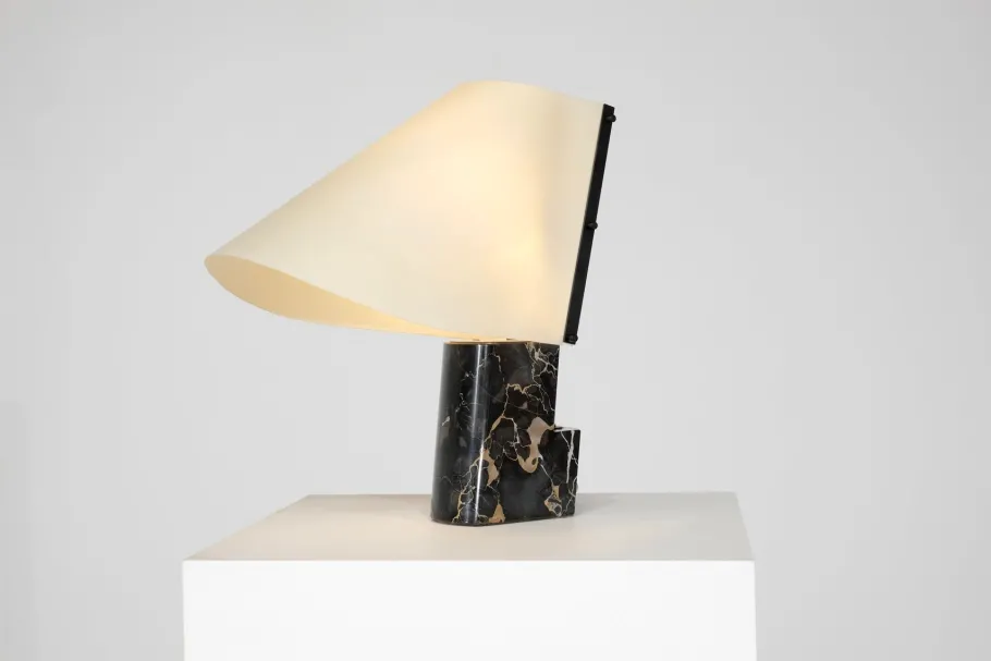 New Pamono Vintage Italian Table Lamp in Marble from Stilnovo, 1970s