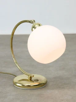 Best Pamono Vintage Italian Table Lamp in Brass and Opaline