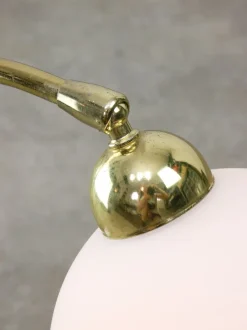 Best Pamono Vintage Italian Table Lamp in Brass and Opaline