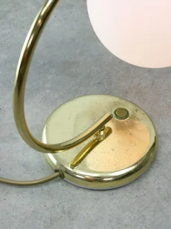 Best Pamono Vintage Italian Table Lamp in Brass and Opaline