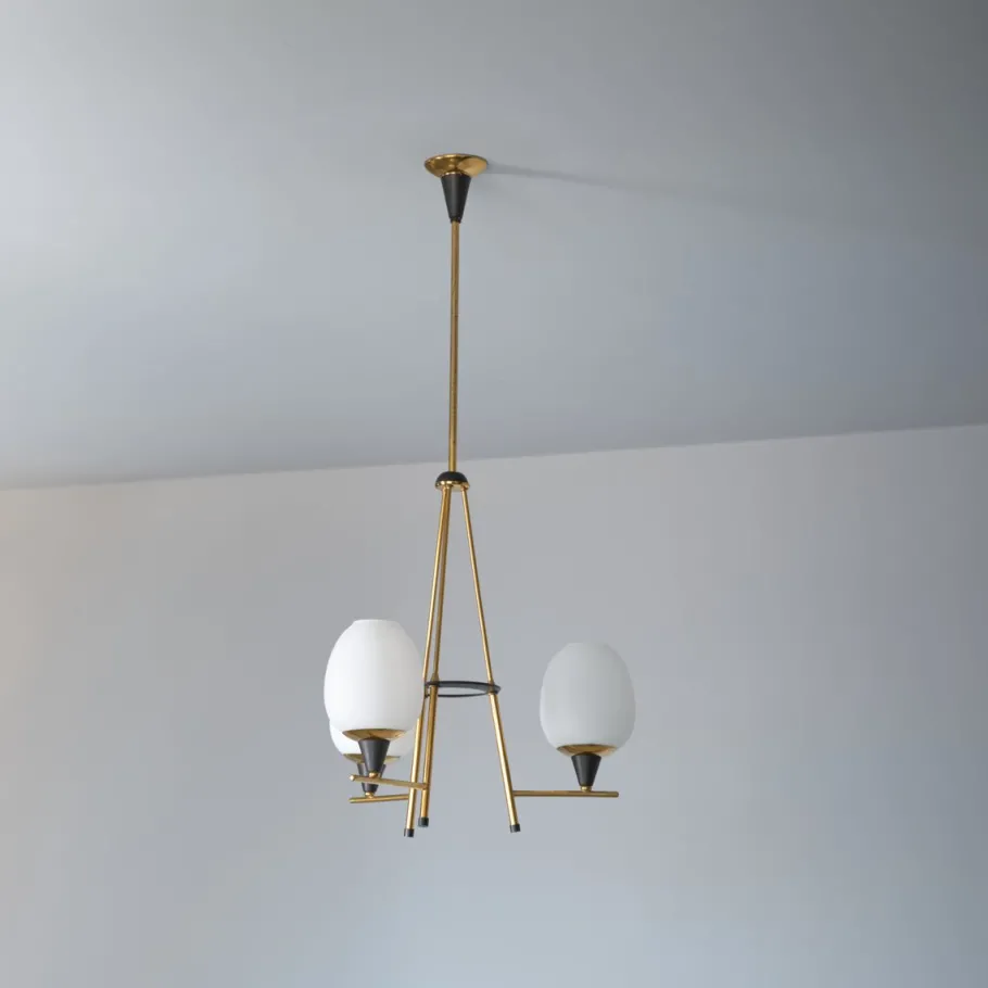 Discount Pamono Vintage Italian Three-Light Pendant from Stilnovo, 1950s