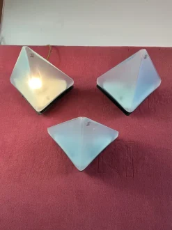 Pamono Vintage Italian Triangular Wall Lamps from Vetri Murano, 1970s, Set of 3