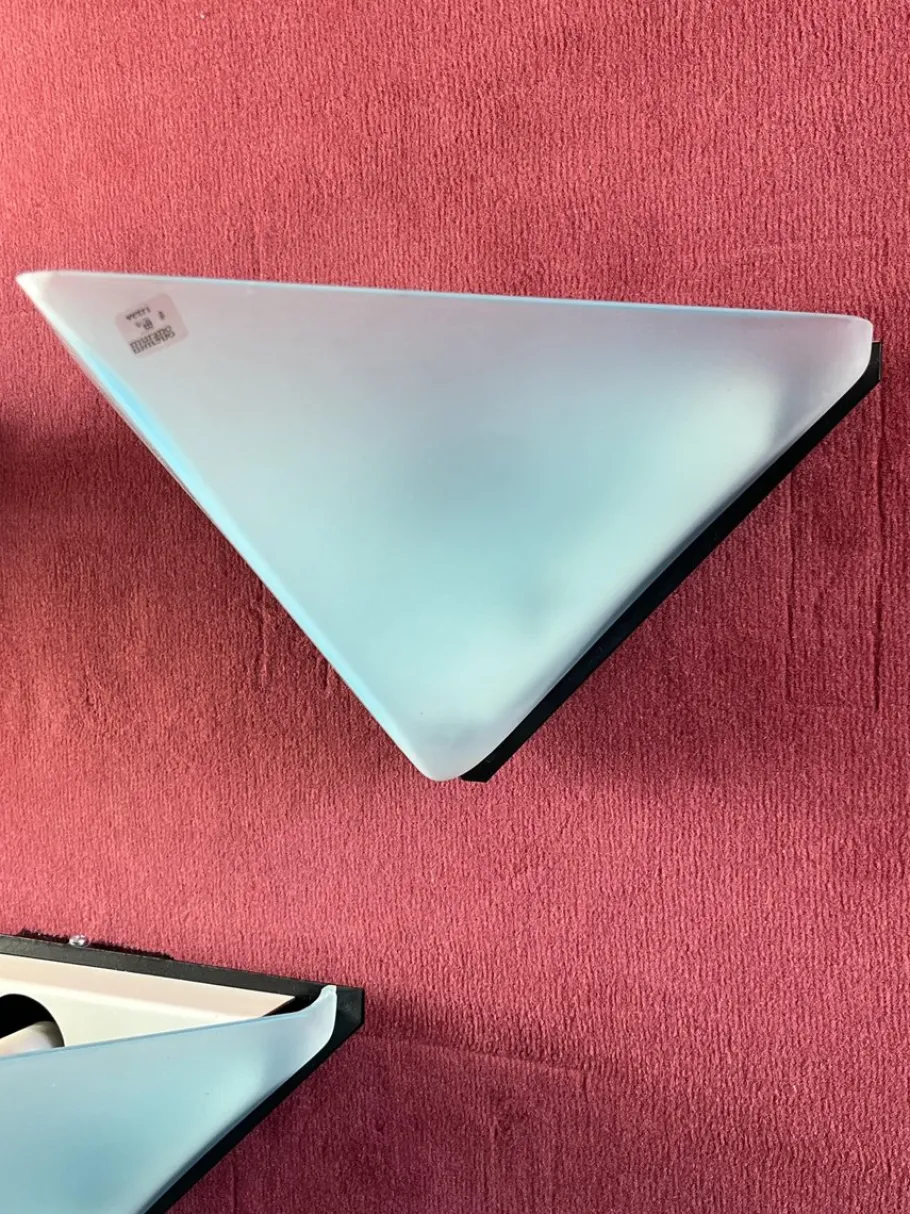 Pamono Vintage Italian Triangular Wall Lamps from Vetri Murano, 1970s, Set of 3