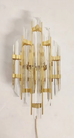 New Pamono Vintage Italian Venini Wall Lights, 1970s