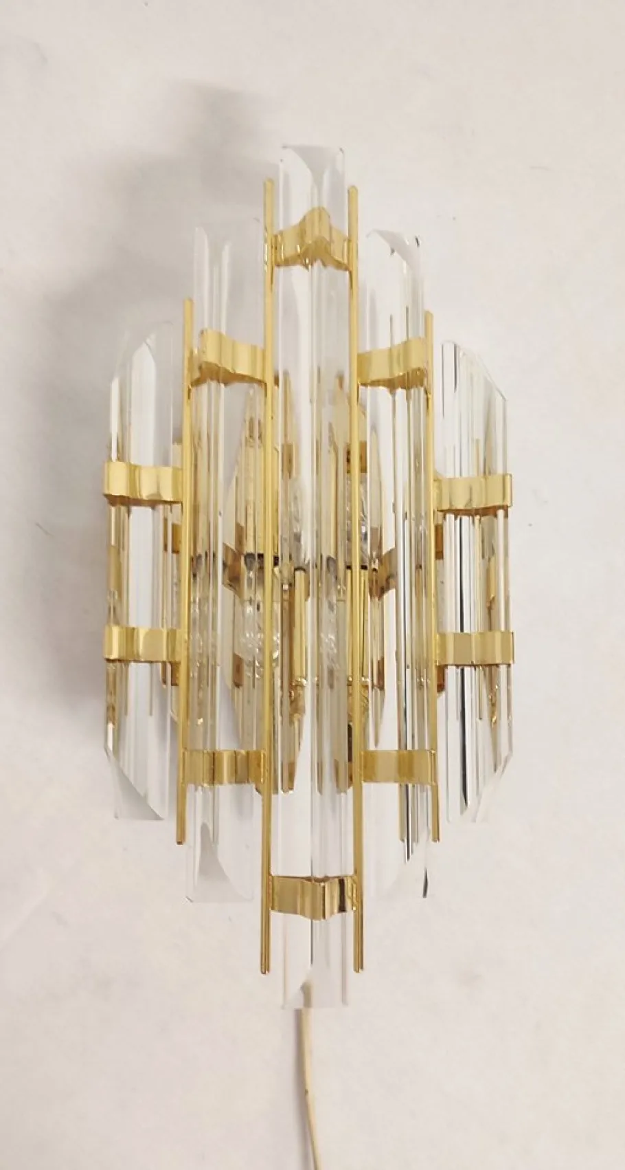 New Pamono Vintage Italian Venini Wall Lights, 1970s