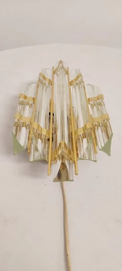 New Pamono Vintage Italian Venini Wall Lights, 1970s