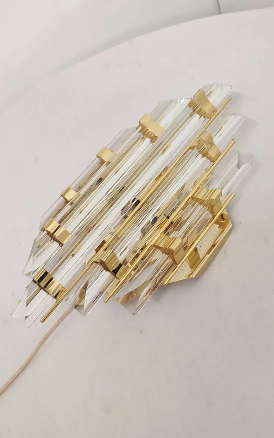 New Pamono Vintage Italian Venini Wall Lights, 1970s