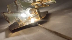 New Pamono Vintage Italian Venini Wall Lights, 1970s