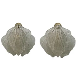New Pamono Vintage Italian Wall Lamp in Glass, 1960s, Set of 2