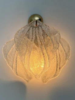 New Pamono Vintage Italian Wall Lamp in Glass, 1960s, Set of 2