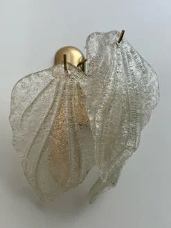 New Pamono Vintage Italian Wall Lamp in Glass, 1960s, Set of 2