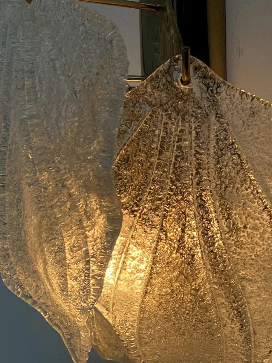 New Pamono Vintage Italian Wall Lamp in Glass, 1960s, Set of 2