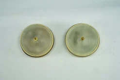 Best Pamono Vintage Italian Wall Lamps in Glass with Brass and Lacquer by Lumi Milano, 1950, Set of 2