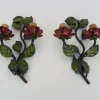 Clearance Pamono Vintage Italian Wall Lights in Painted Metal with Flowers and Foliage, 1960s, Set of 2