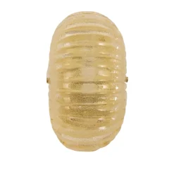 Best Pamono Vintage Italian Wall Light in Amber Murano Glass with Brass Structure, 1990s