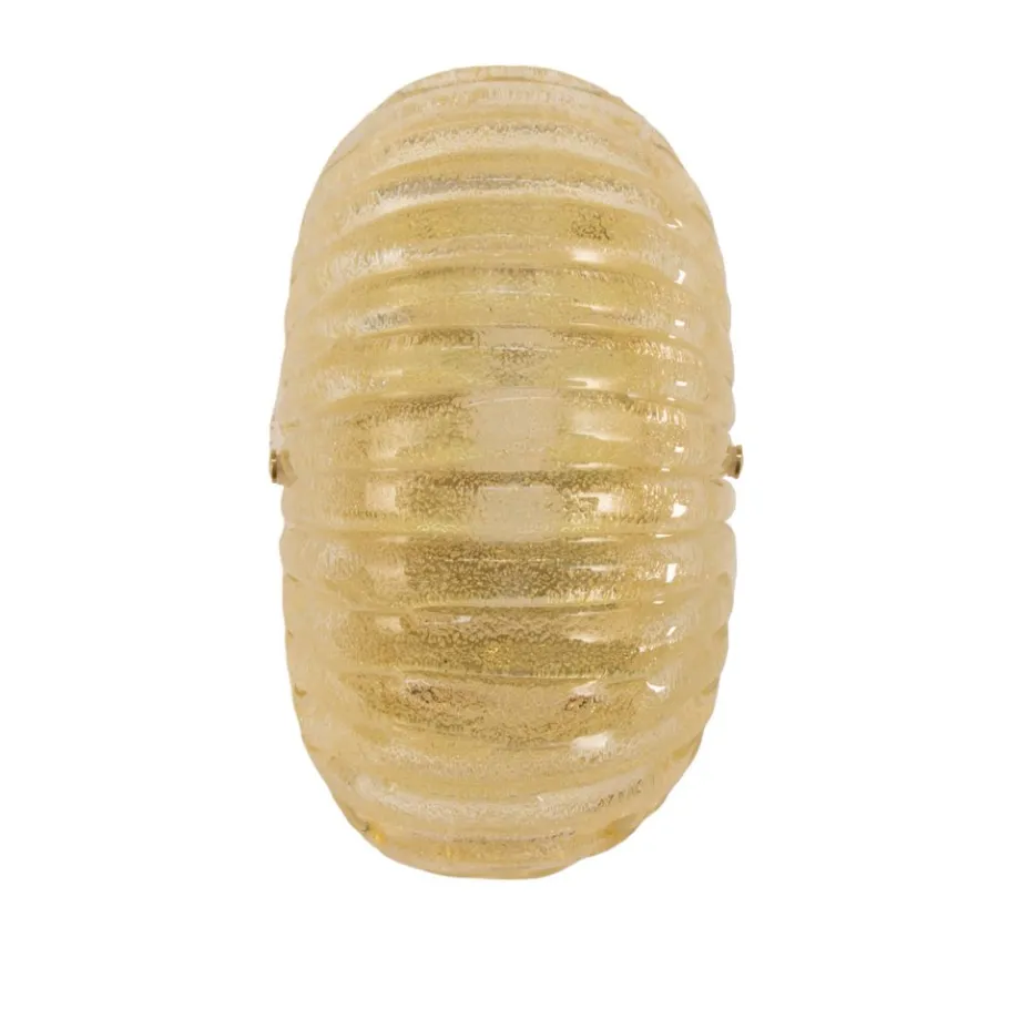 Best Pamono Vintage Italian Wall Light in Amber Murano Glass with Brass Structure, 1990s