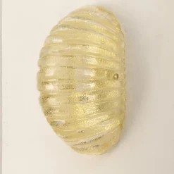 Best Pamono Vintage Italian Wall Light in Amber Murano Glass with Brass Structure, 1990s