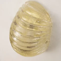 Best Pamono Vintage Italian Wall Light in Amber Murano Glass with Brass Structure, 1990s