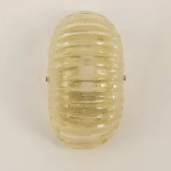 Best Pamono Vintage Italian Wall Light in Amber Murano Glass with Brass Structure, 1990s