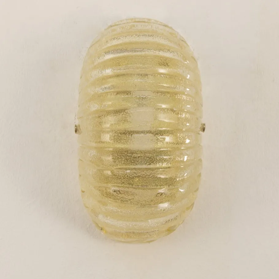 Best Pamono Vintage Italian Wall Light in Amber Murano Glass with Brass Structure, 1990s