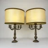 New Pamono Vintage Large Bronze Table Lamps, Italy, 1950s, Set of 2