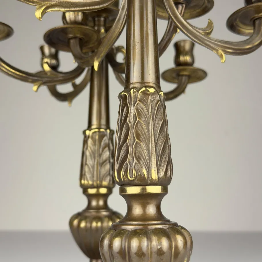 New Pamono Vintage Large Bronze Table Lamps, Italy, 1950s, Set of 2