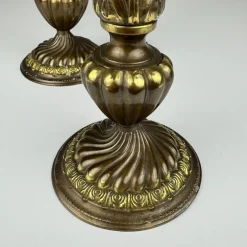 New Pamono Vintage Large Bronze Table Lamps, Italy, 1950s, Set of 2