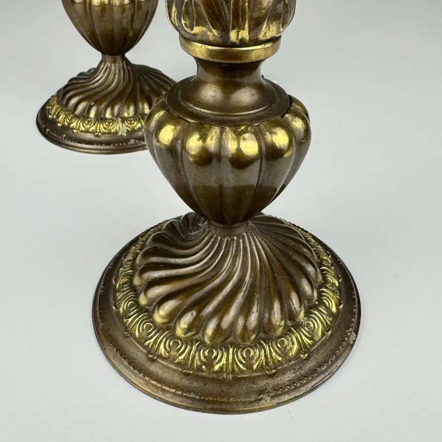 New Pamono Vintage Large Bronze Table Lamps, Italy, 1950s, Set of 2