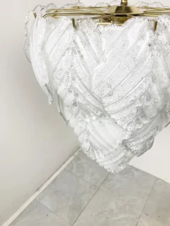 New Pamono Vintage Leaf Chandelier in Murano Glass, 1970s