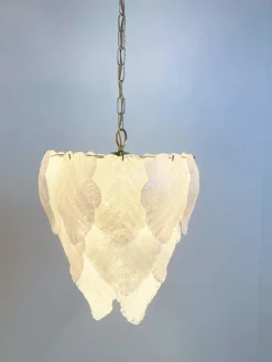 New Pamono Vintage Leaf Chandelier in Murano Glass, 1970s