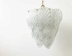 New Pamono Vintage Leaf Chandelier in Murano Glass, 1970s