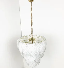 New Pamono Vintage Leaf Chandelier in Murano Glass, 1970s