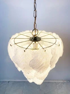 New Pamono Vintage Leaf Chandelier in Murano Glass, 1970s