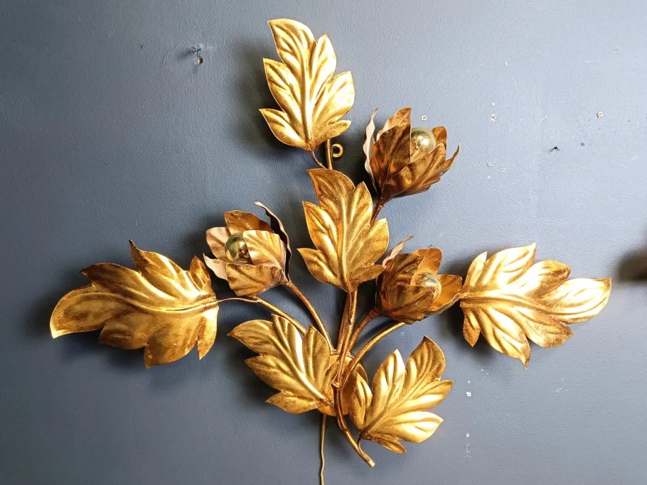 Hot Pamono Vintage Leaf Wall Lights by Hans Kögl, 1970s, Set of 2
