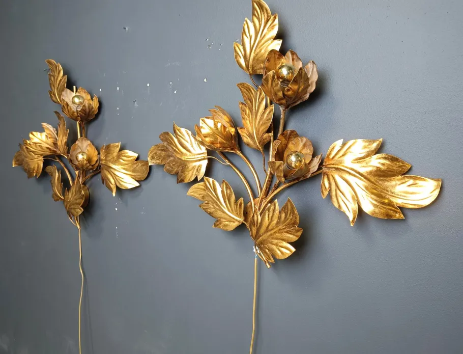 Hot Pamono Vintage Leaf Wall Lights by Hans Kögl, 1970s, Set of 2