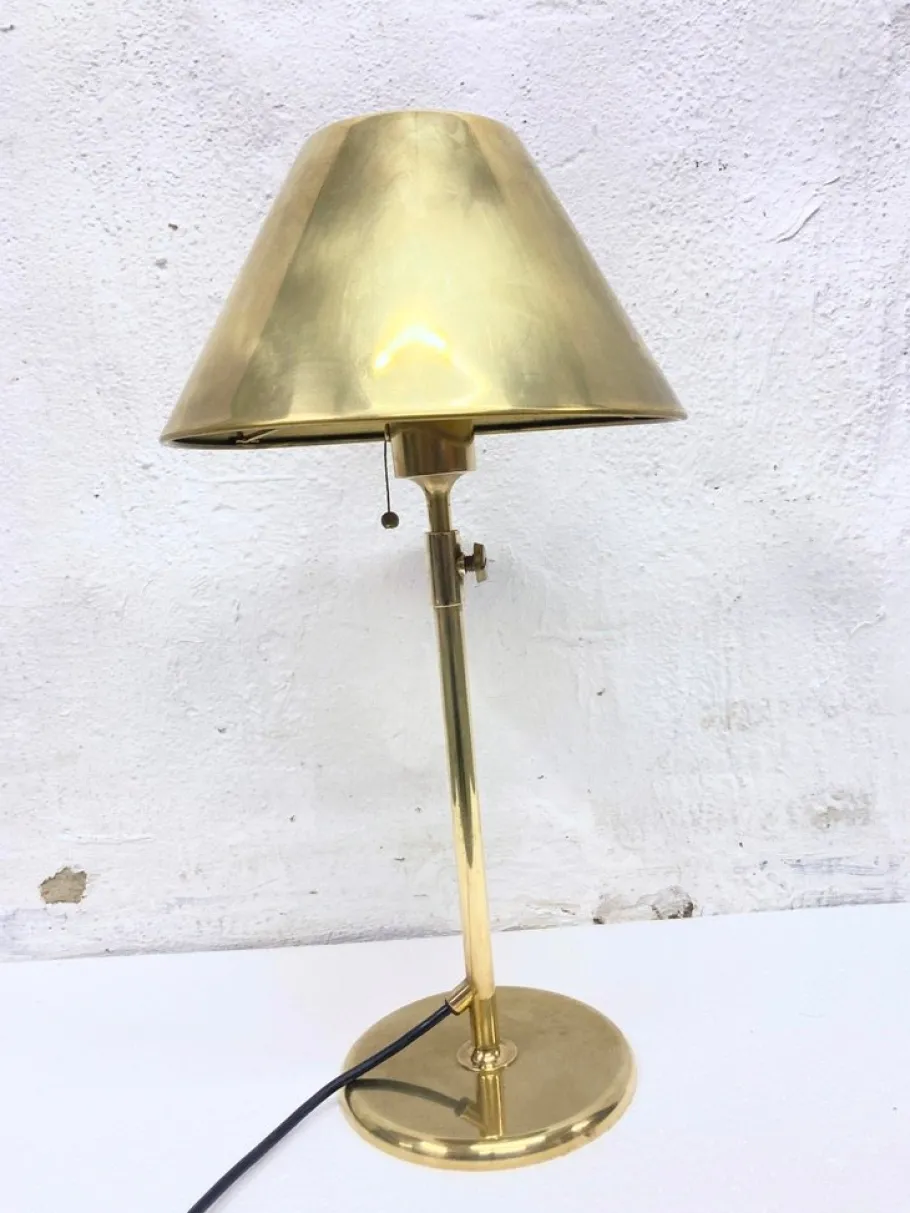 Clearance Pamono Vintage Lesan Table Lamp in Brass by Florian Schulz, 1970s