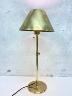 Clearance Pamono Vintage Lesan Table Lamp in Brass by Florian Schulz, 1970s