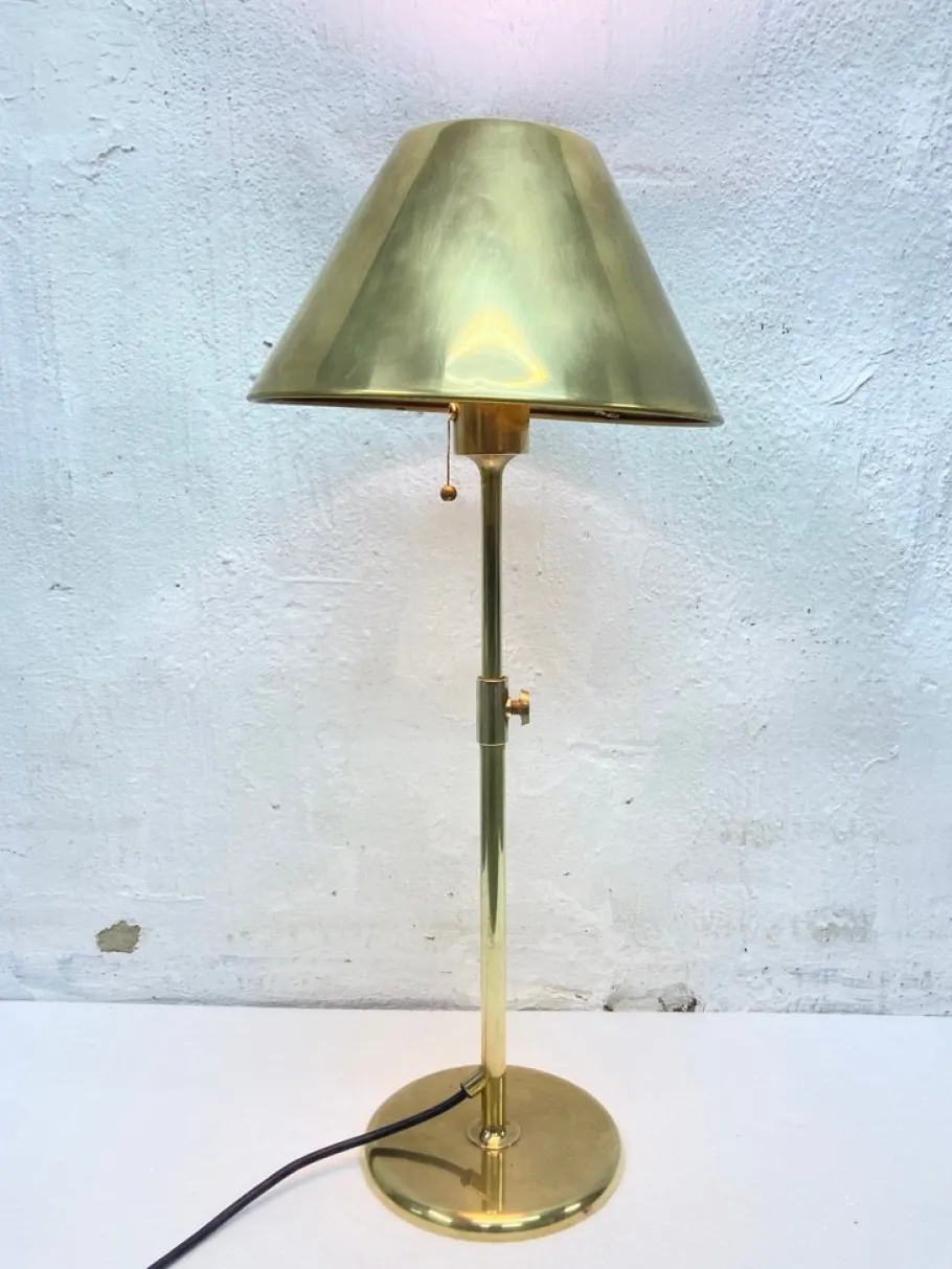 Clearance Pamono Vintage Lesan Table Lamp in Brass by Florian Schulz, 1970s
