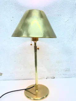 Clearance Pamono Vintage Lesan Table Lamp in Brass by Florian Schulz, 1970s