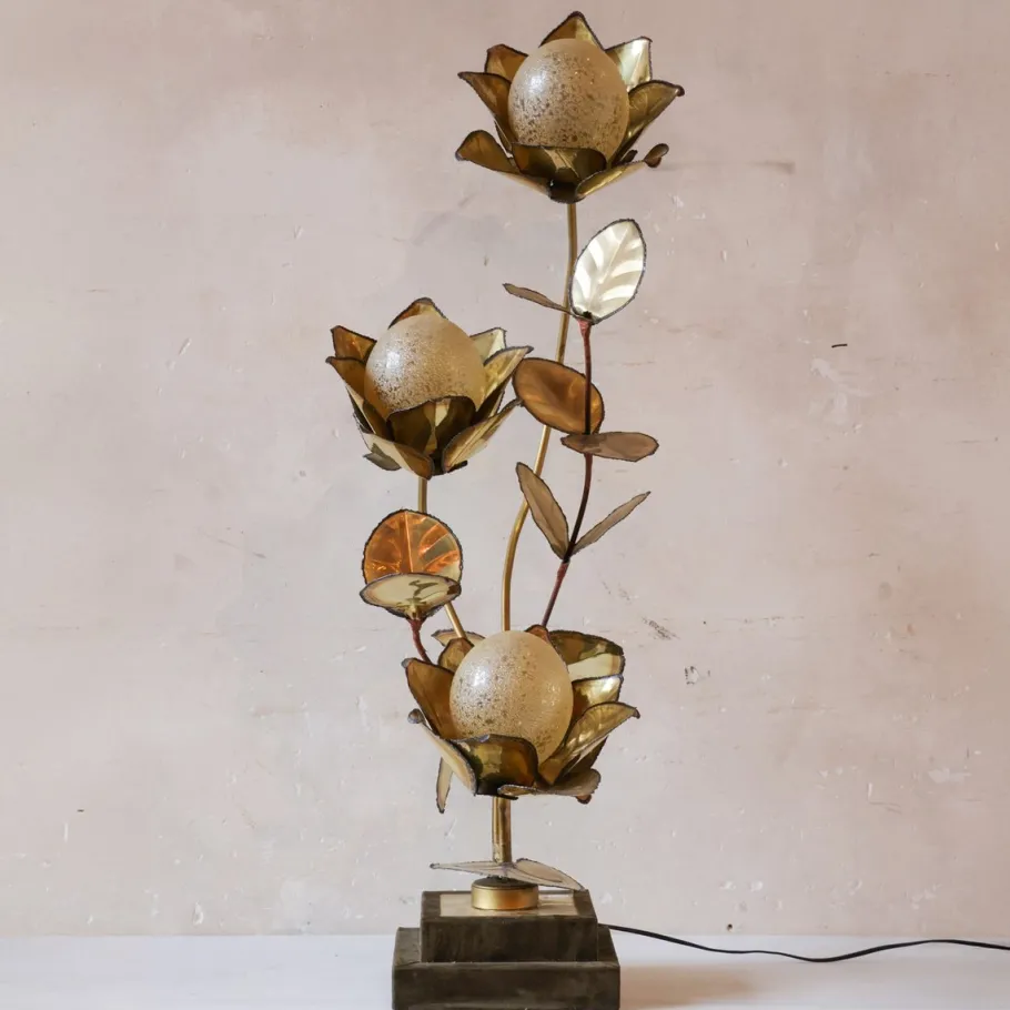 Discount Pamono Vintage Lotus Flower Lamp attributed to Maison Jansen, France, 1970s