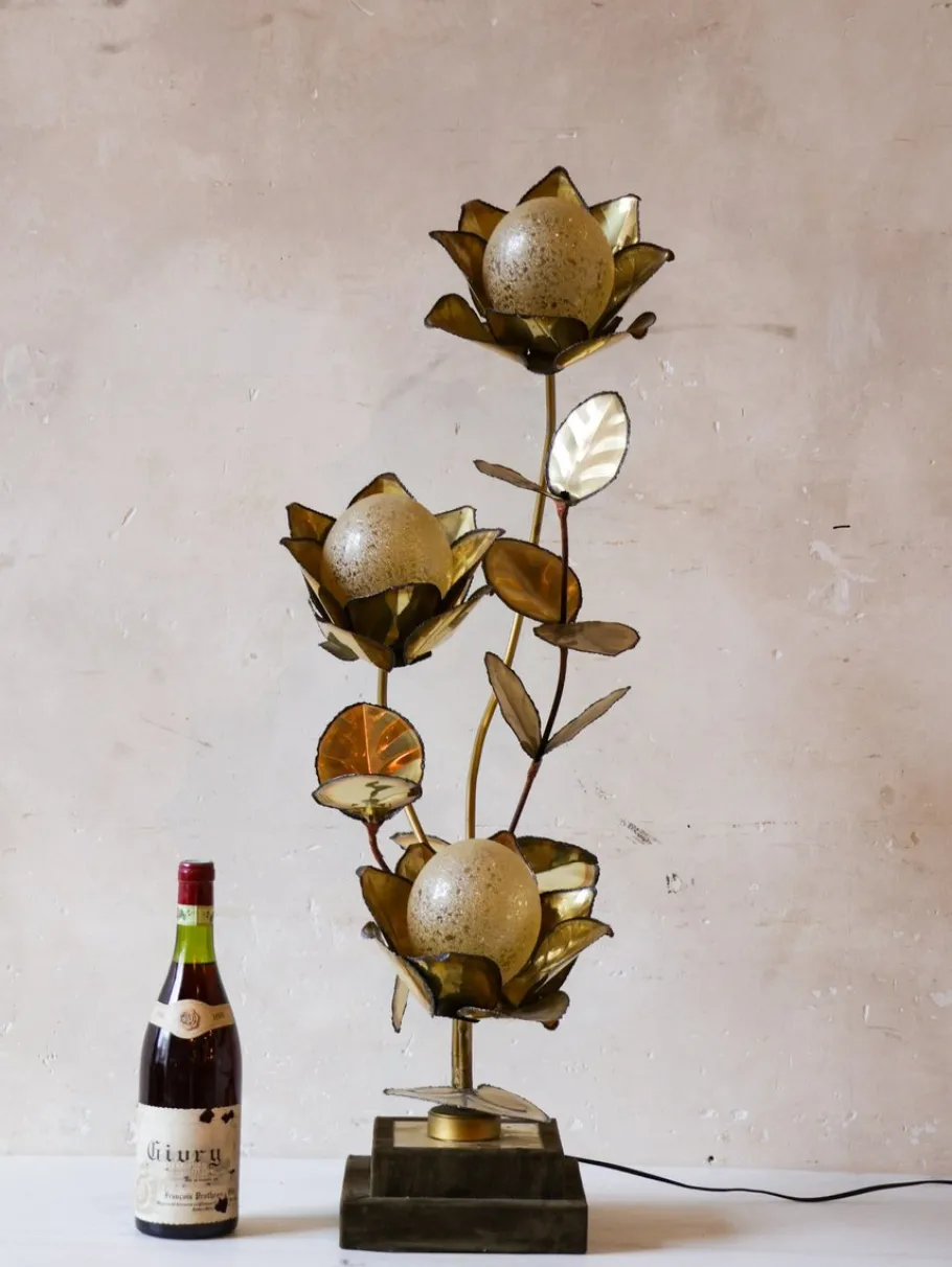 Discount Pamono Vintage Lotus Flower Lamp attributed to Maison Jansen, France, 1970s