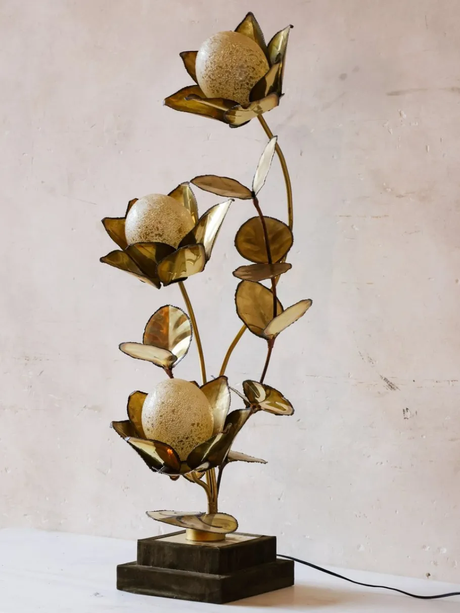 Discount Pamono Vintage Lotus Flower Lamp attributed to Maison Jansen, France, 1970s