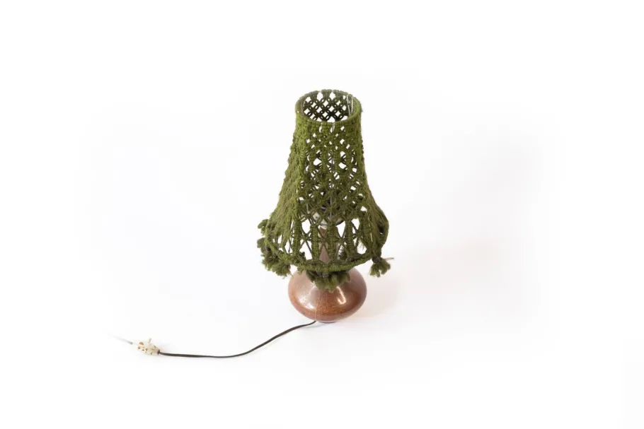 New Pamono Vintage Macrame Table Lamp, 1960s
