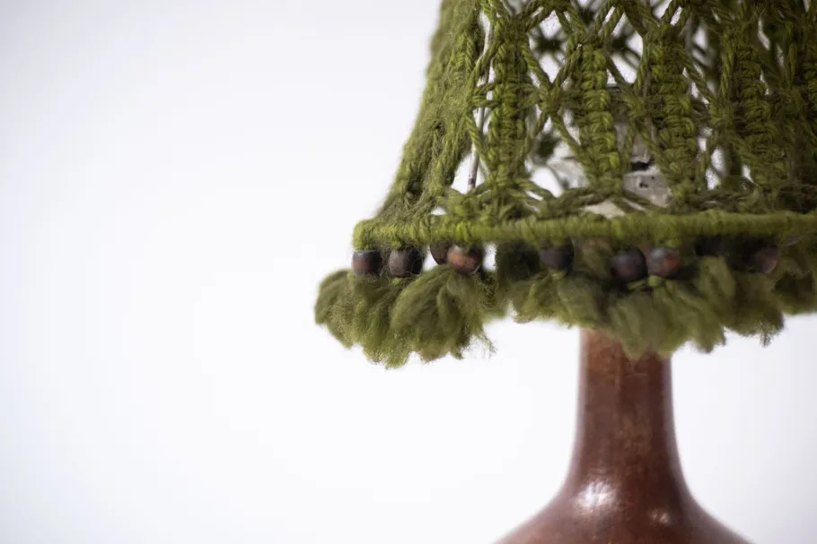 New Pamono Vintage Macrame Table Lamp, 1960s